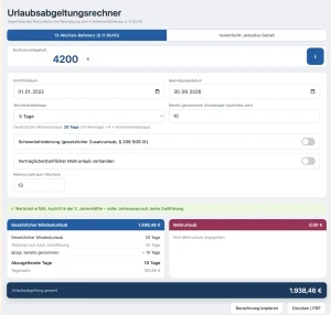 Urlaubsabgeltungsrechner im Arbeitsrecht